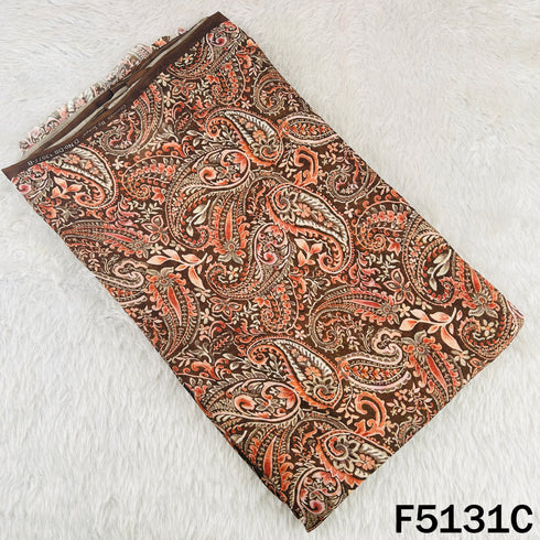 Digital Print Upada Silk Fabric - F5131